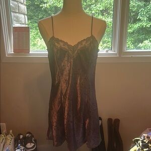 Victoria's Secret Black Chemise with Lace Details